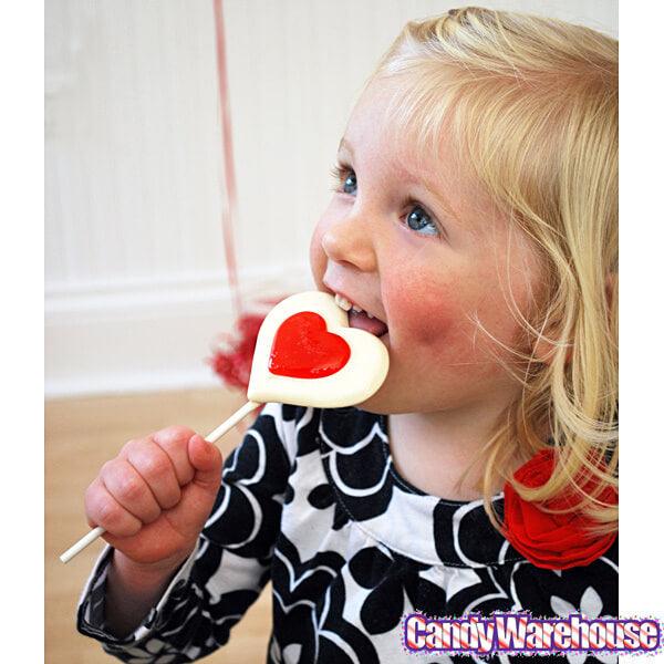 Double Hearts Lollipops: 12-Piece Bag - Candy Warehouse