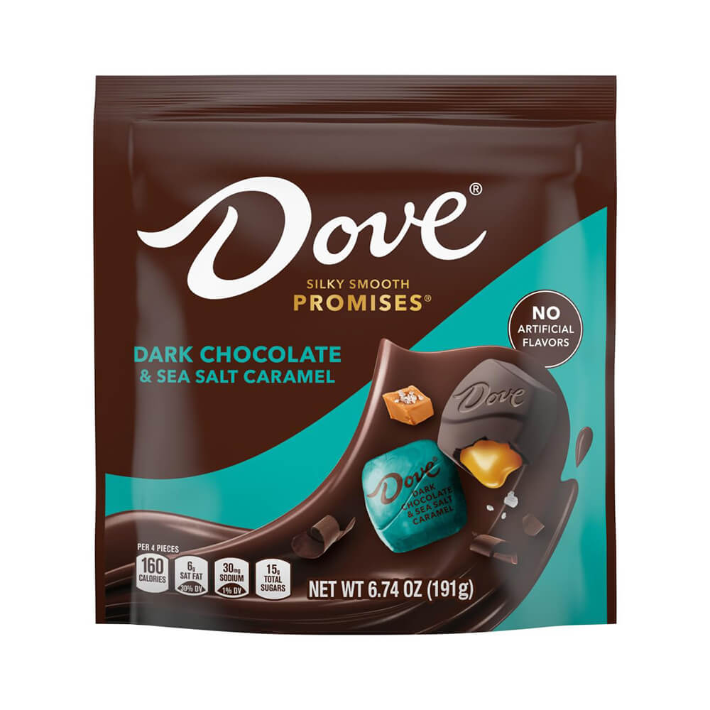 Dove Dark Chocolate Sea Salt Caramel Squares: 24-Piece Bag