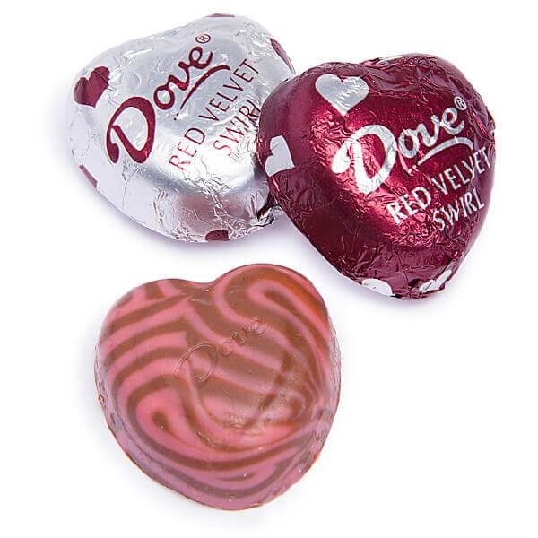 Dove Milk Chocolate and Red Velvet Swirl Valentine Hearts: 30-Piece Bag - Candy Warehouse