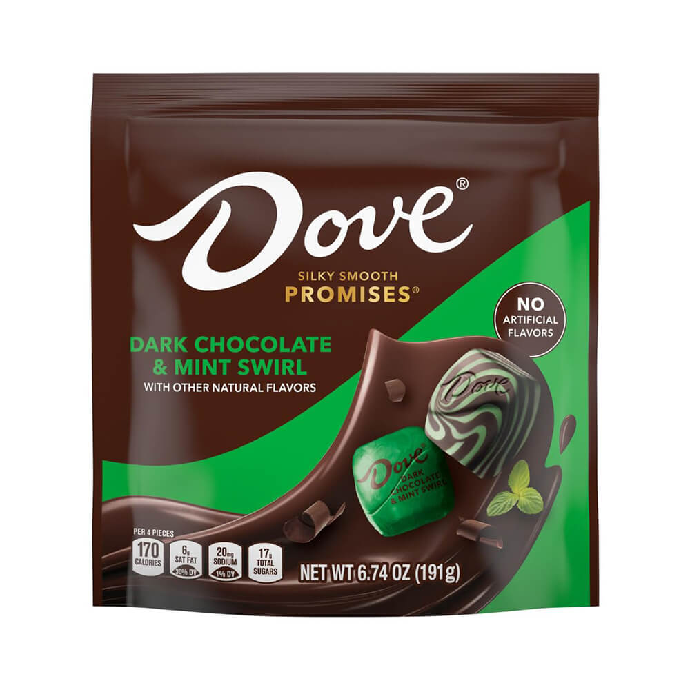 Dove Mint and Dark Chocolate Swirl Squares: 24-Piece Bag