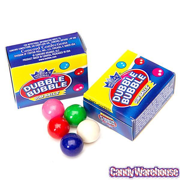 Dubble Bubble Assorted Gumballs Packs: 15-Piece Bag - Candy Warehouse