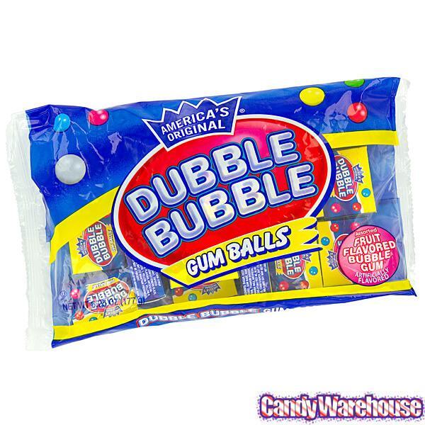 Dubble Bubble Assorted Gumballs Packs: 15-Piece Bag - Candy Warehouse