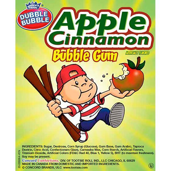 Dubble Bubble Cinnamon Apple 1-Inch Gumballs: 850-Piece Case - Candy Warehouse