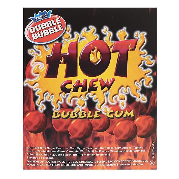 Dubble Bubble Hot Chew Cinnamon 1-Inch Gumballs: 850-Piece Case - Candy Warehouse