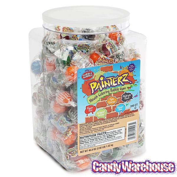 Dubble Bubble Painterz Mouth Coloring Bubble Gum: 240-Piece Tub - Candy Warehouse