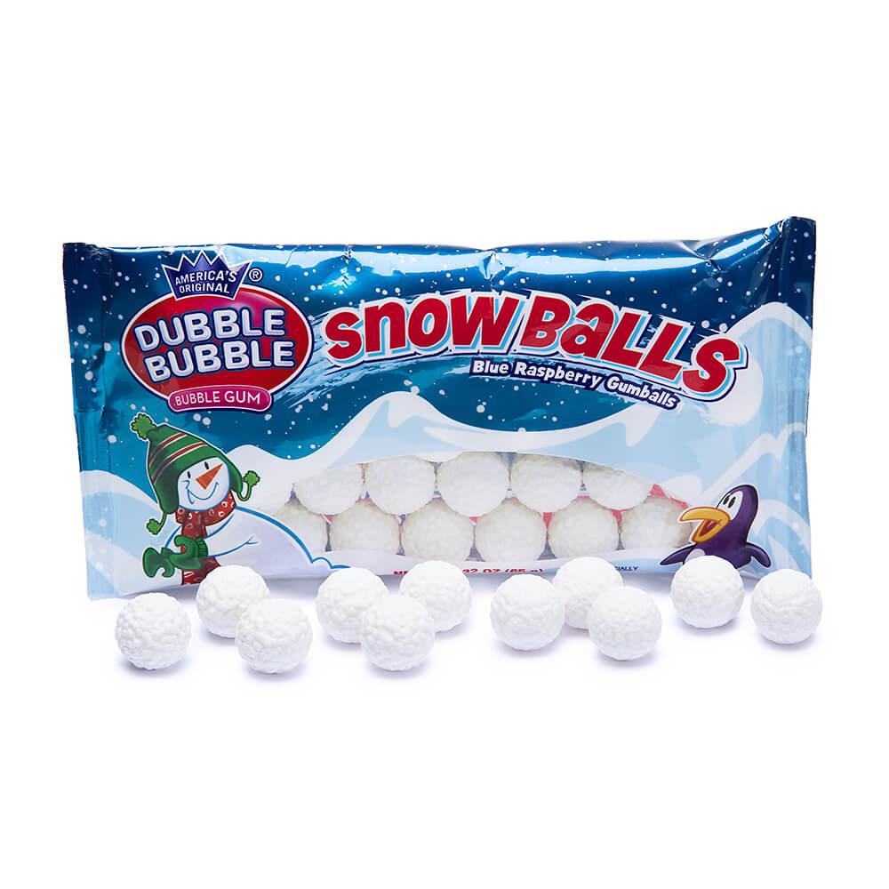 Dubble Bubble Snowballs Gumball Packs: 24-Piece Box - Candy Warehouse