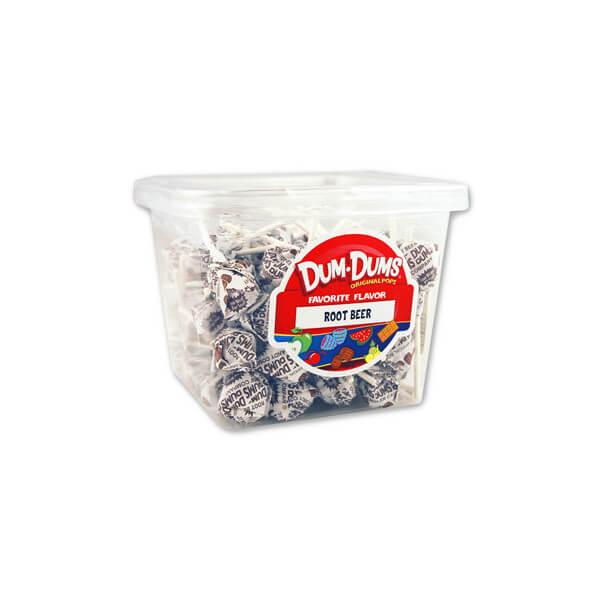 Dum Dums Pops - Root Beer: 1LB Tub - Candy Warehouse