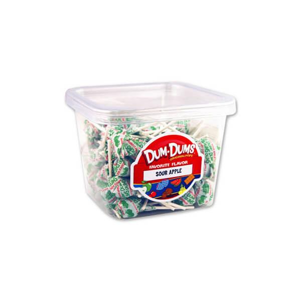 Dum Dums Pops - Sour Apple: 1LB Tub - Candy Warehouse