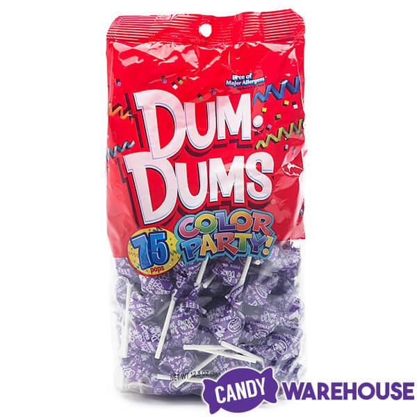 Dum Dums Purple Party Pops Grape 75 Piece Bag Candy Warehouse