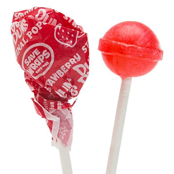 Dum Dums Red Party Pops - Strawberry: 75-Piece Bag | Candy Warehouse