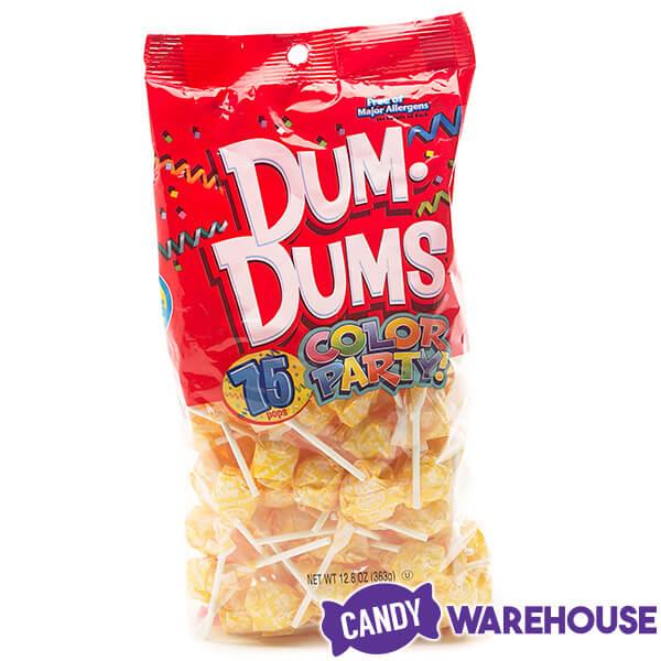 Dum Dums Yellow Party Pops - Cream Soda: 75-Piece Bag - Candy Warehouse