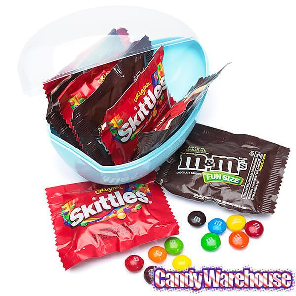 Easter Egg Filled With Skittles and M&M's Candy Fun Size Packs - Candy Warehouse