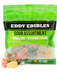 Eddy Edibles Assorted Sour CBD Gummies THC Free 600mg: 30 Gummy Bears - Candy Warehouse