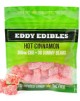 Eddy Edibles Hot Cinnamon CBD Gummies THC Free 300mg: 30 Gummy Bears - Candy Warehouse