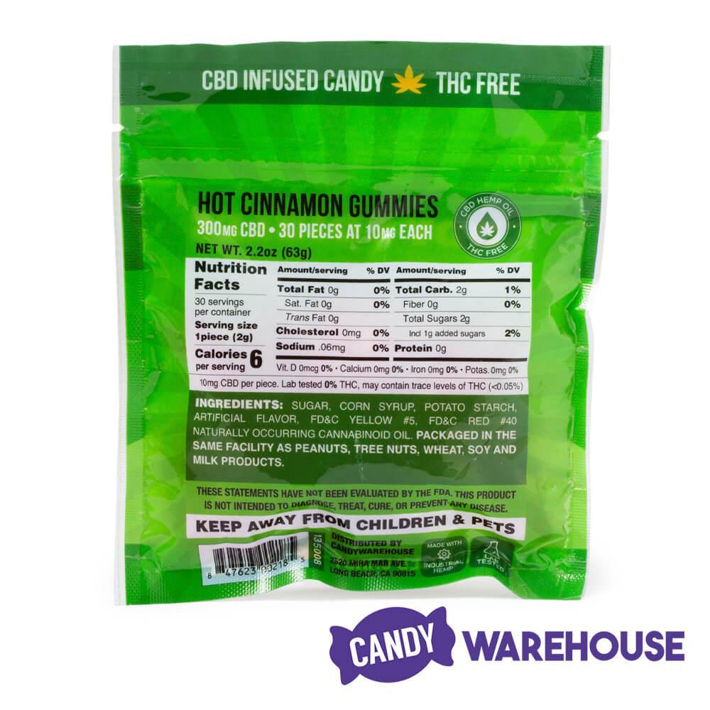 Eddy Edibles Hot Cinnamon CBD Gummies THC Free 300mg: 30 Gummy Bears - Candy Warehouse