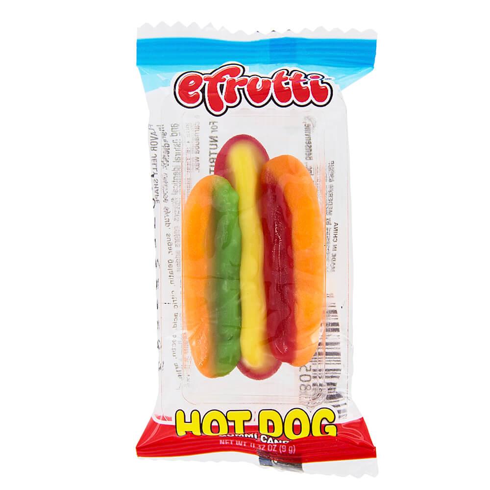 Efrutti Gummy Hot Dogs Candy: 60-Piece Box - Candy Warehouse