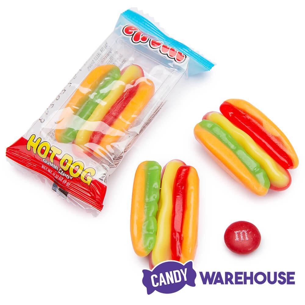 Efrutti Gummy Hot Dogs Candy: 60-Piece Box - Candy Warehouse