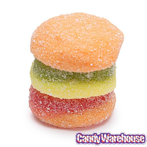 Efrutti Gummy Mini Cheese Burgers Candy - Sour: 60-Piece Box - Candy Warehouse