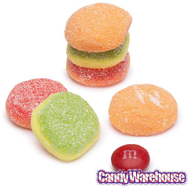 Efrutti Gummy Mini Cheese Burgers Candy - Sour: 60-Piece Box - Candy Warehouse