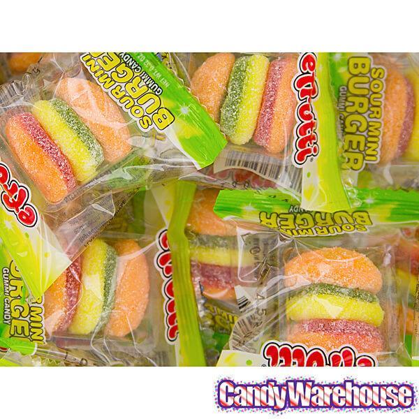 Efrutti Gummy Mini Cheese Burgers Candy - Sour: 60-Piece Box - Candy Warehouse