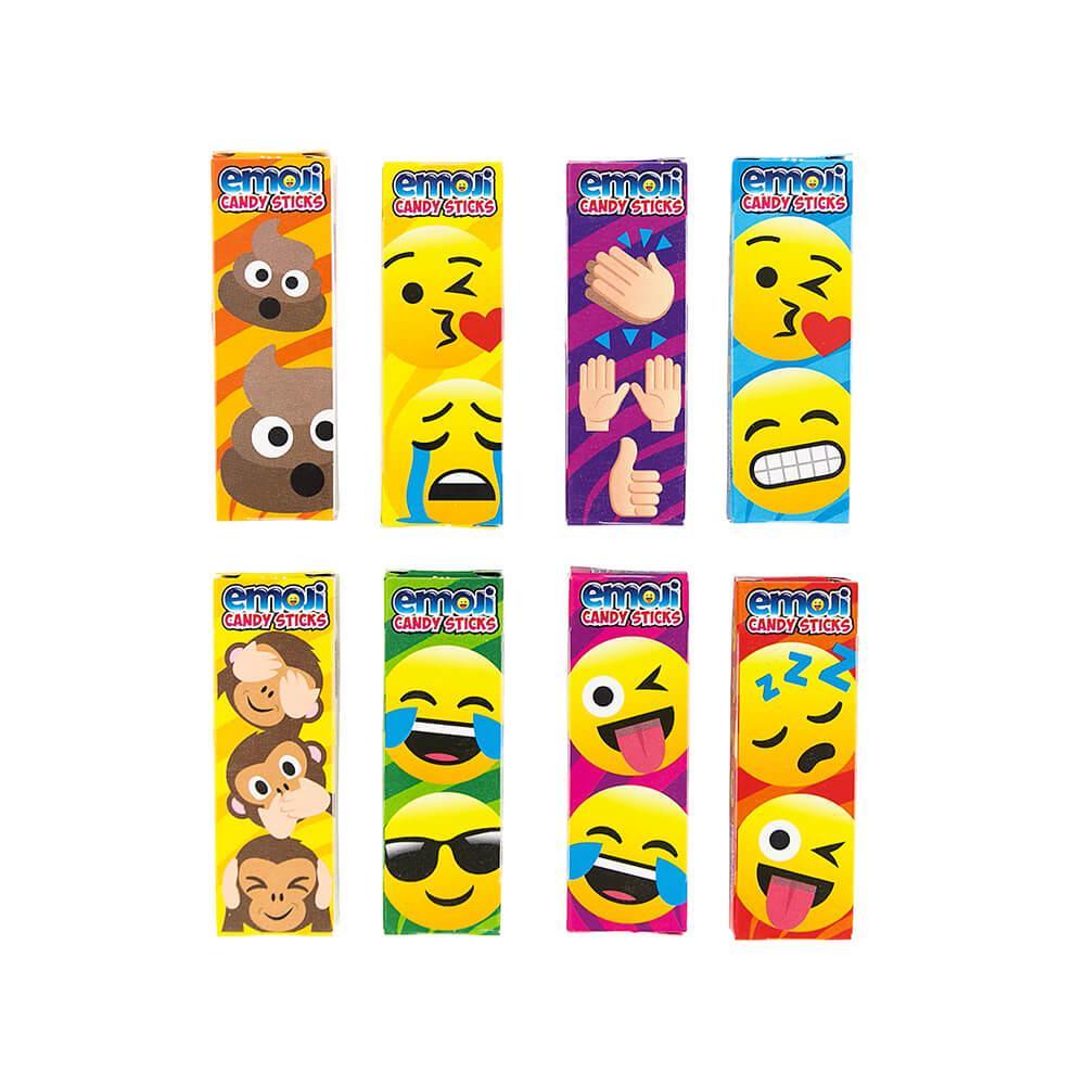 Emoji Character Candy Sticks 2-Packs: 100-Piece Bag - Candy Warehouse