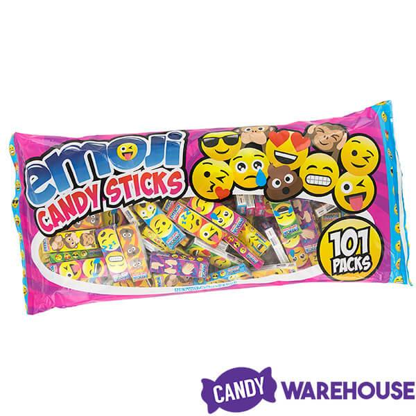 Emoji Character Candy Sticks 2-Packs: 100-Piece Bag - Candy Warehouse