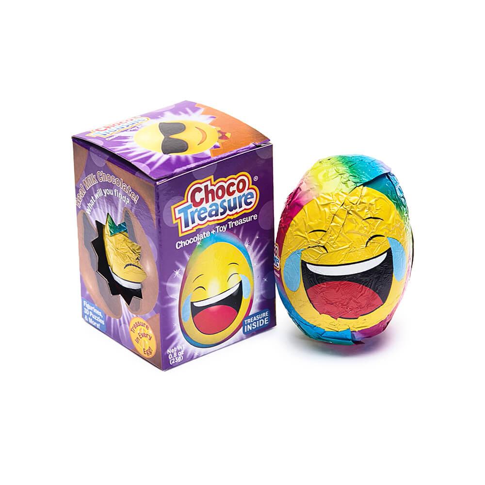 Emoji ChocoTreasure Surprise Eggs with Toy Inside: 12-Piece Box | Candy ...