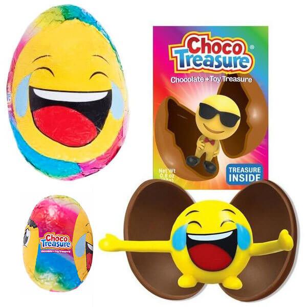 Emoji ChocoTreasure Surprise Eggs with Toy Inside: 12-Piece Box - Candy Warehouse