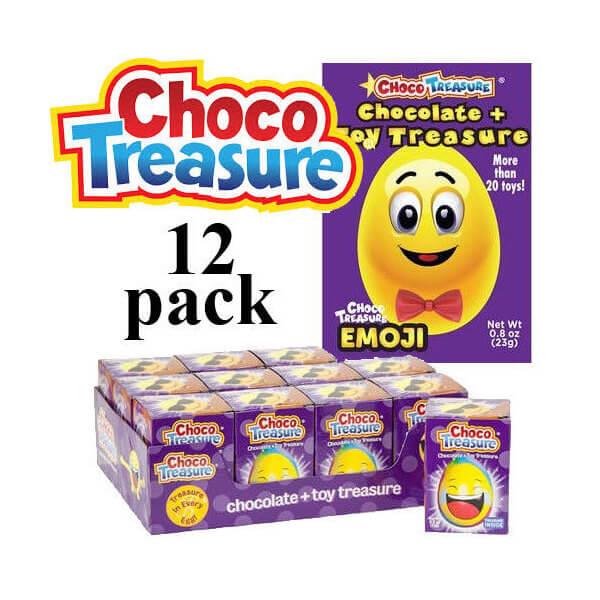 Emoji ChocoTreasure Surprise Eggs with Toy Inside: 12-Piece Box