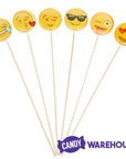 Emoji Hard Candy Lollipops: 12-Piece Bag - Candy Warehouse