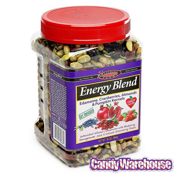 Energy Blend Assorted Snack Mix - Edamame, Cranberries, Almonds, & Pumpkin Kernels: 34-Ounce Tub - Candy Warehouse