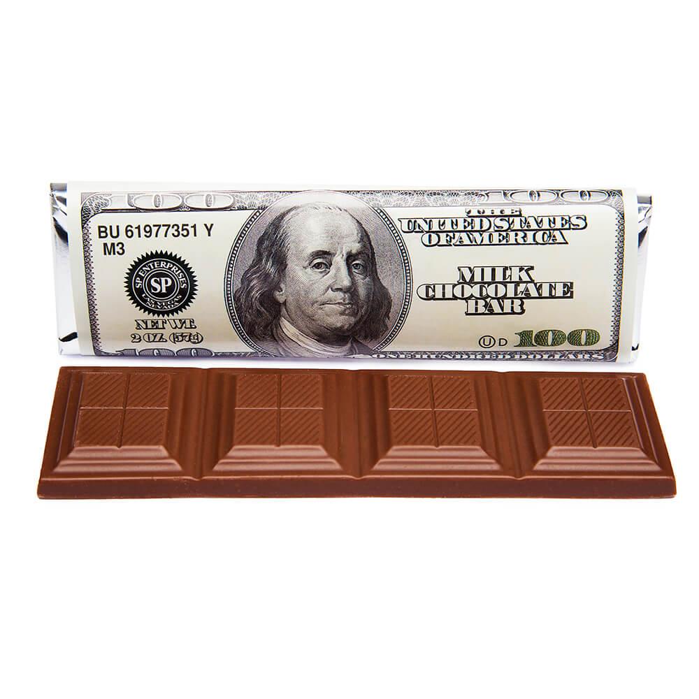 Espeez 100 Dollar Bill Milk Chocolate Bars: 24-Piece Box - Candy Warehouse