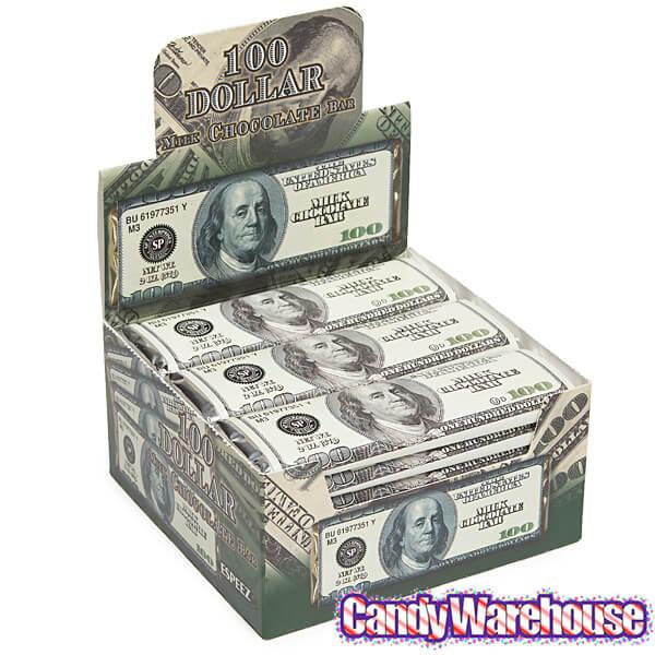 Espeez 100 Dollar Bill Milk Chocolate Bars: 24-Piece Box - Candy Warehouse