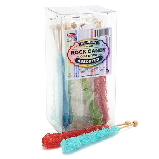 Espeez Rock Candy Crystal Sticks - Assorted: 12-Piece Box | Candy Warehouse