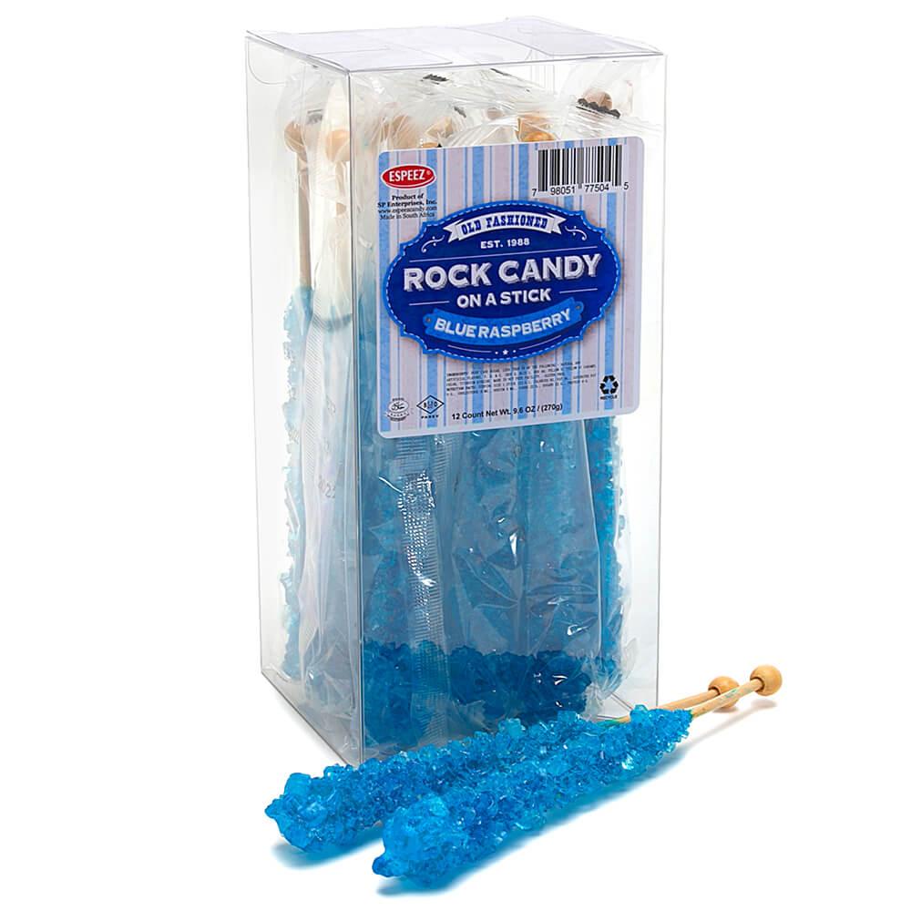 Espeez Rock Candy Crystal Sticks - Blue: 12-Piece Box - Candy Warehouse