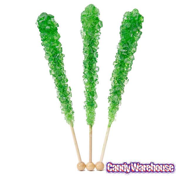 Espeez Rock Candy Crystal Sticks - Green: 36-Piece Tub - Candy Warehouse