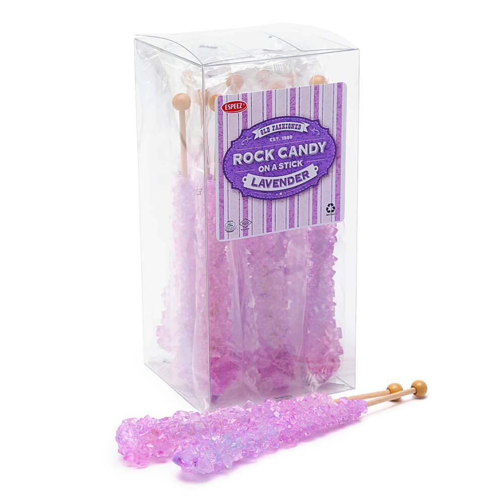 Espeez Rock Candy Crystal Sticks - Lavender: 12-Piece Box - Candy Warehouse