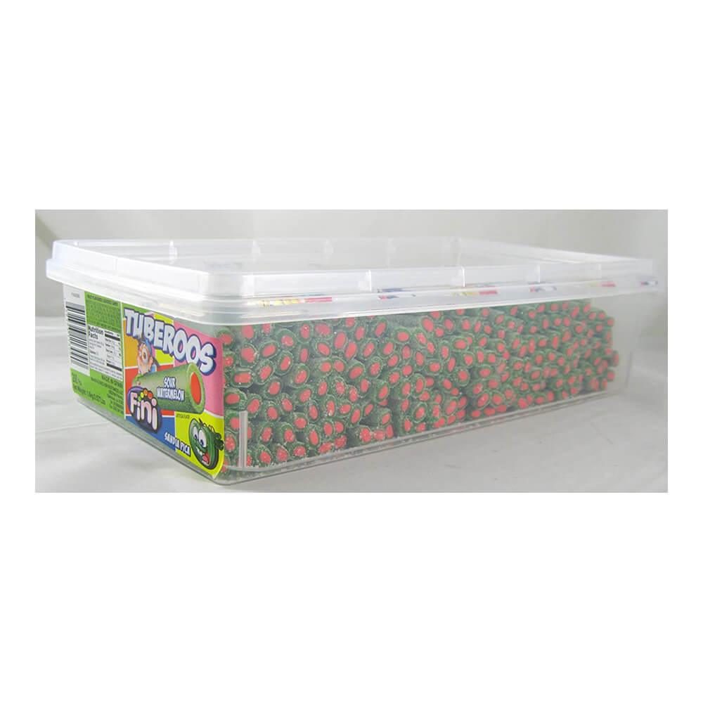 Fini Sour Watermelon Tuberoos: 200-Piece Tub - Candy Warehouse