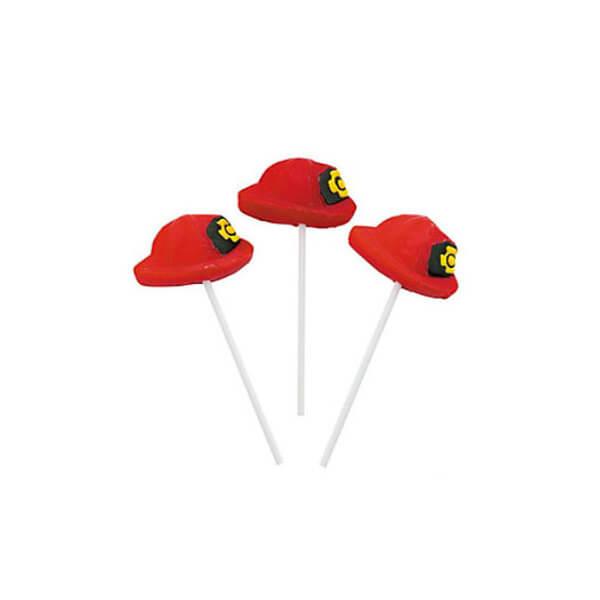 Firefighter Hat Lollipops: 12-Piece Box - Candy Warehouse