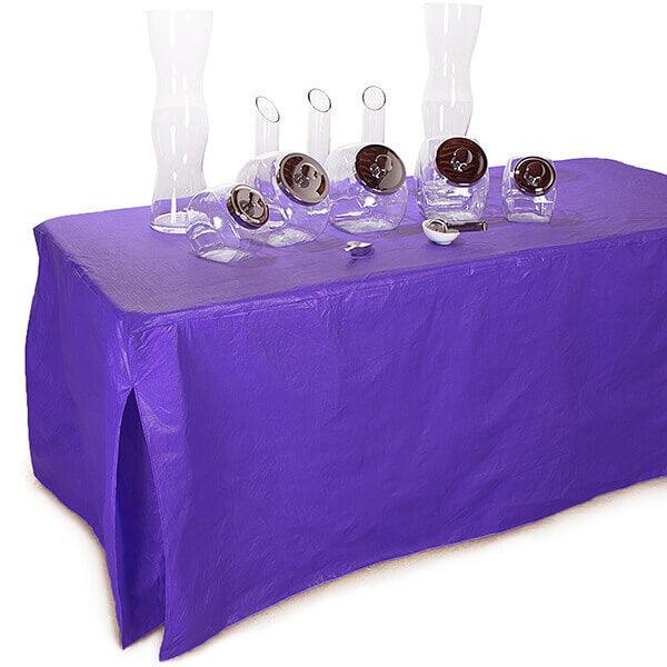 Fitted Table Cover For Standard 6-Foot Rectangular Table - Purple - Candy Warehouse