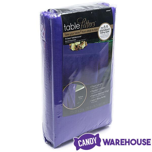 Fitted Table Cover For Standard 6-Foot Rectangular Table - Purple - Candy Warehouse