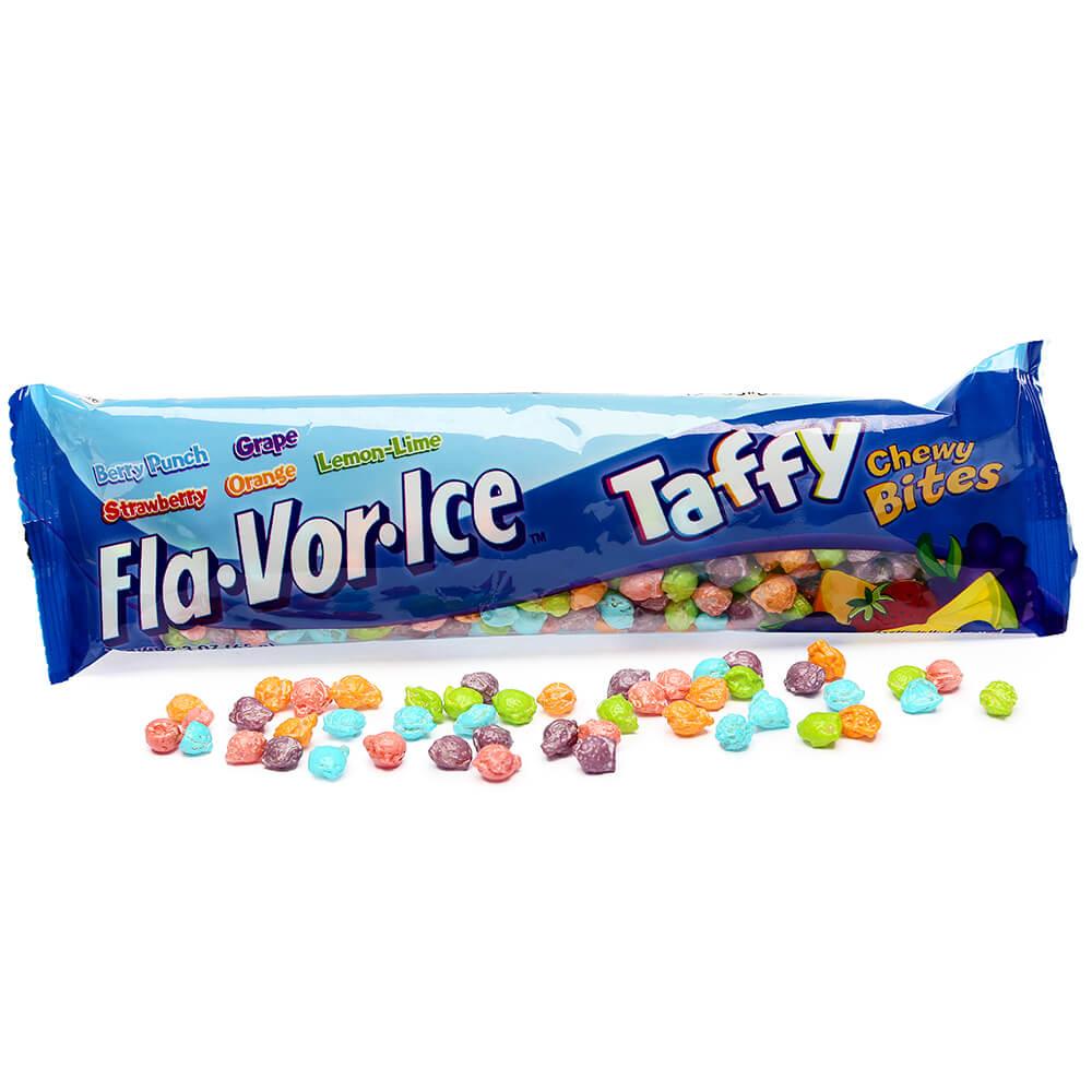 Fla-Vor-Ice Taffy Chewy Bites Candy Bags: 20-Piece Display - Candy Warehouse