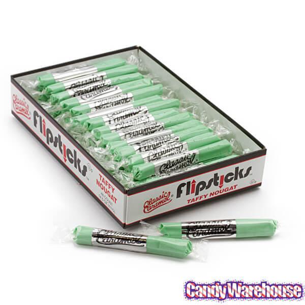 Flipsticks Nougat Taffy Candy - Sour Apple: 48-Piece Caddy - Candy Warehouse