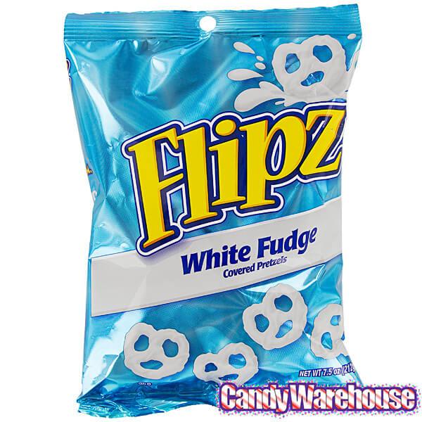 Flipz White Fudge Mini Pretzels: 7.5-Ounce Bag - Candy Warehouse