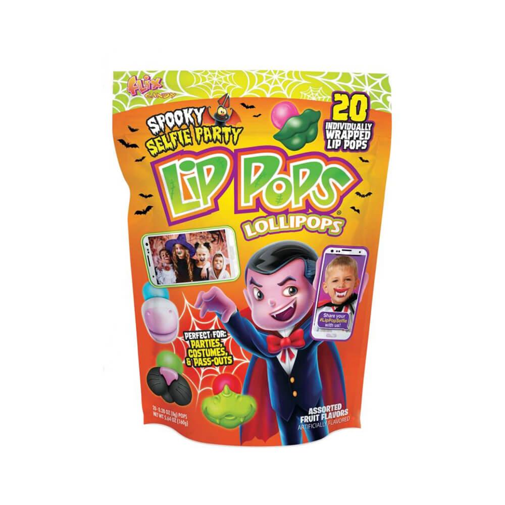 Flix Candy Halloween Mini Lip Pops Candy Packs: 20-Piece Bag - Candy Warehouse