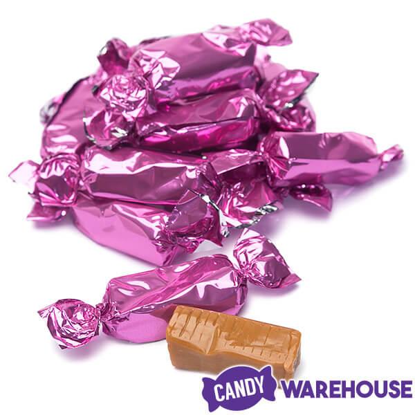 Foiled Caramel Candy - Hot Pink: 180-Piece Bag - Candy Warehouse