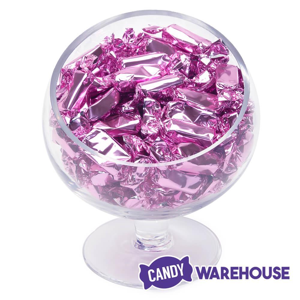 Foiled Caramel Candy - Light Pink: 180-Piece Bag - Candy Warehouse