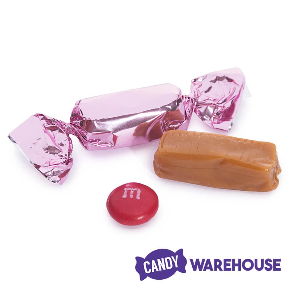 Foiled Caramel Candy - Light Pink: 180-Piece Bag - Candy Warehouse