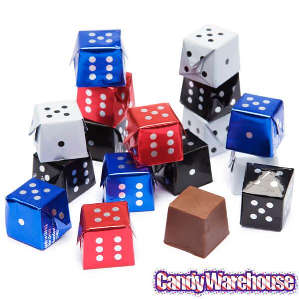 Foiled Chocolate Dice Candy: 145-Piece Tub - Candy Warehouse