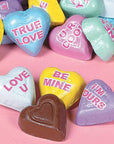 Foiled Conversation Milk Chocolate Candy Hearts: 4LB Bag